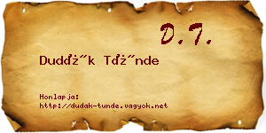 Dudák Tünde névjegykártya
